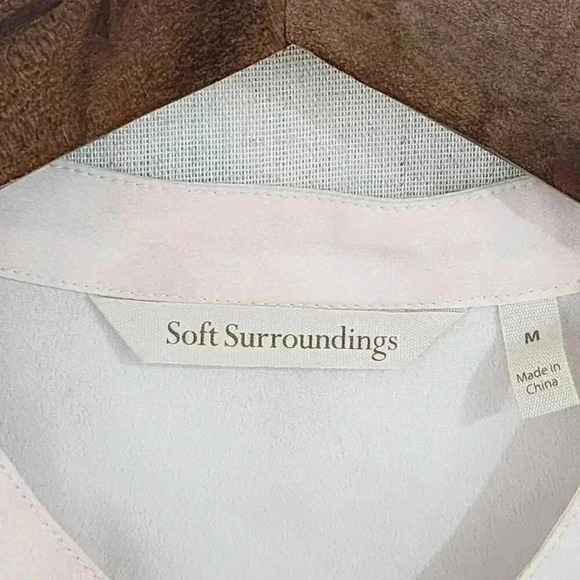 Soft Surroundings Henley Long sleeve Tie dye Chiffon Blouse Size M 8555P - Picture 4 of 7